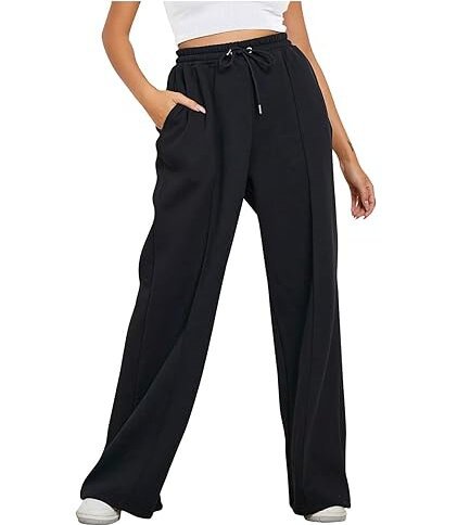 Black Straight Fit Drawstring Joggers