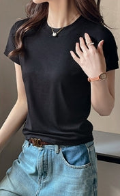 Black Crew Neck Relaxed Fit T-Shirt