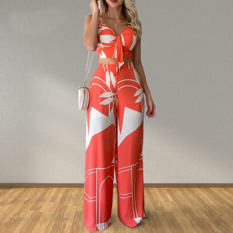 Orange Tropical Print Coord Set