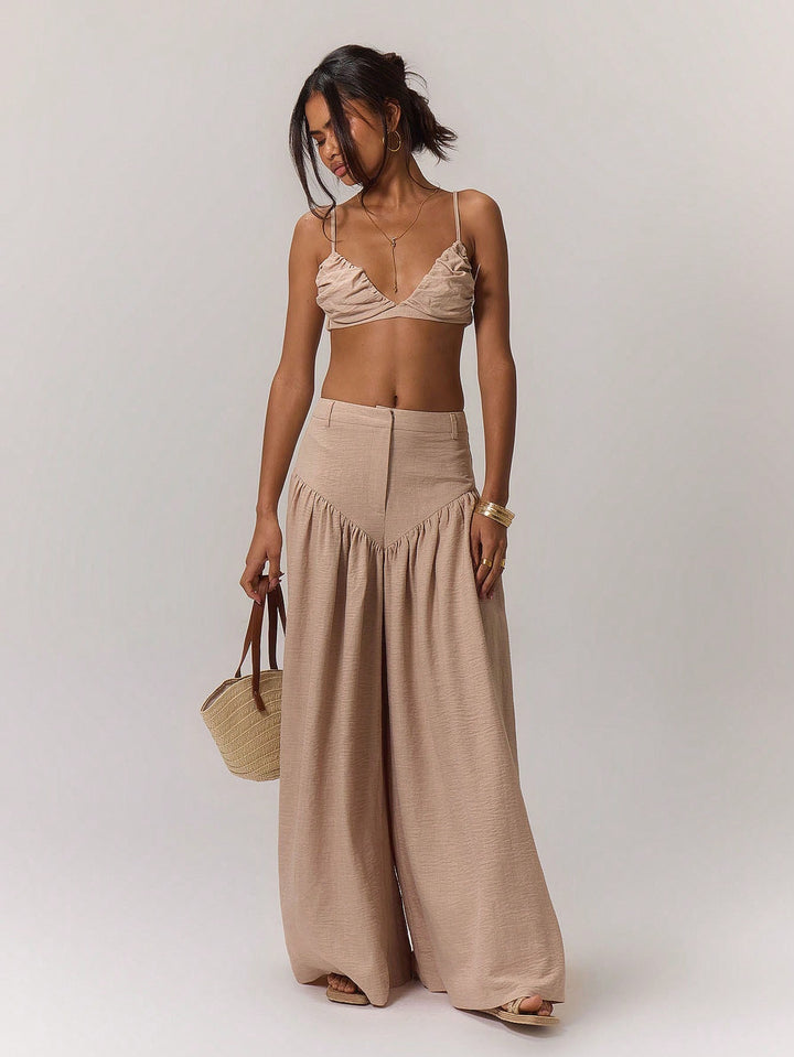 Khaki Ultra Baggy Pointed Waistband Pant