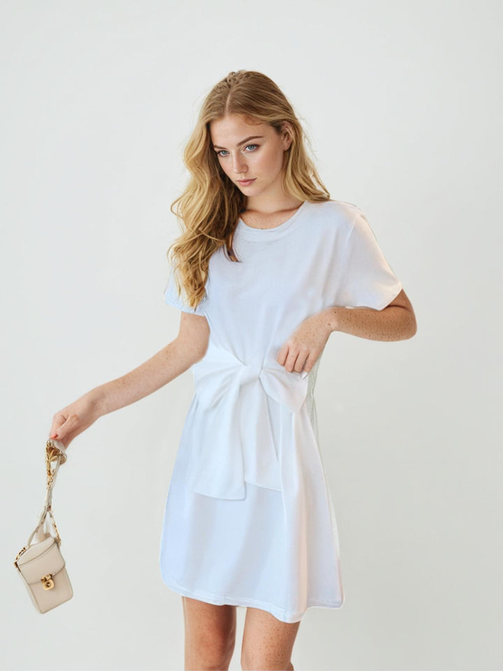White Flared Mini Dress
