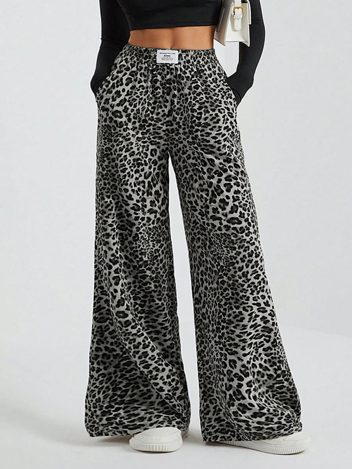 Grey Animal Printed Sweatpants