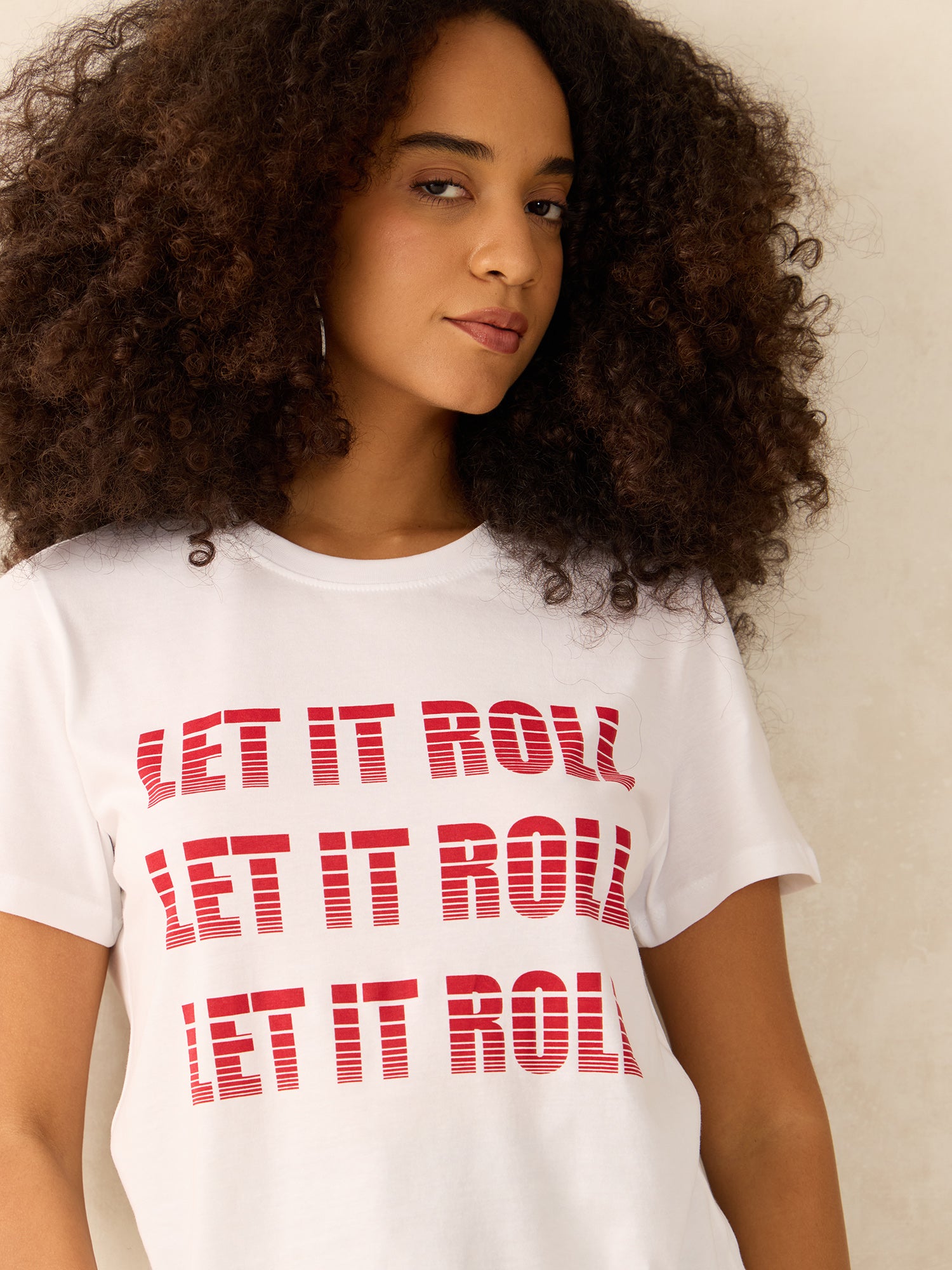 White Regular Fit Graphic Tshirt