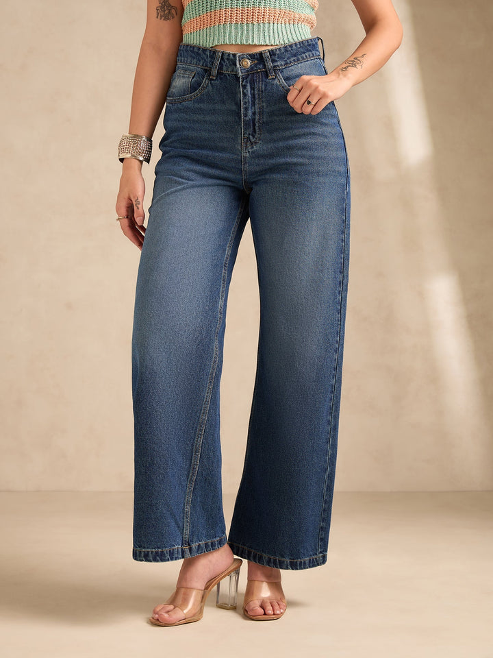 Blue Classic Straight Fit Jeans
