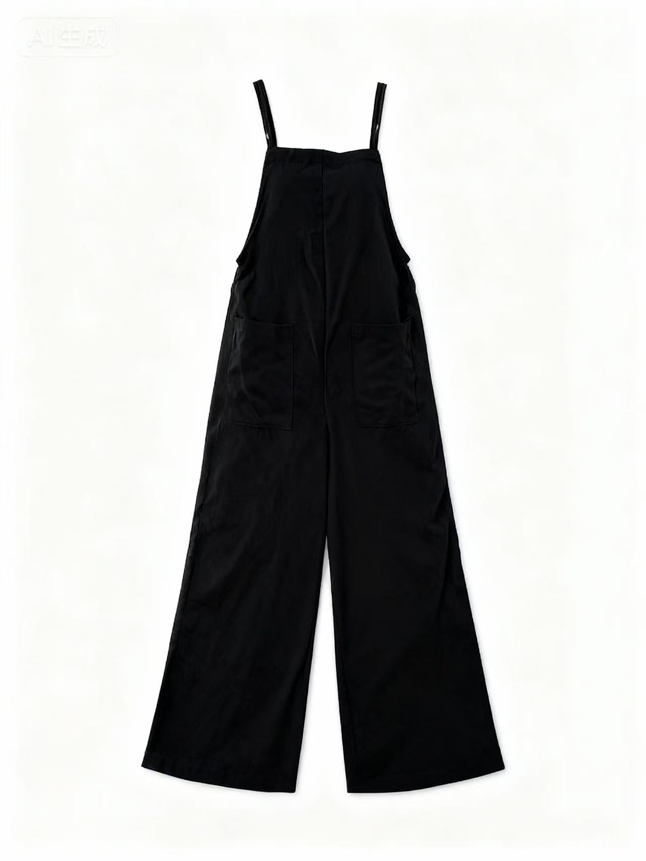 Black Double Spaghetti Strap Jumpsuits