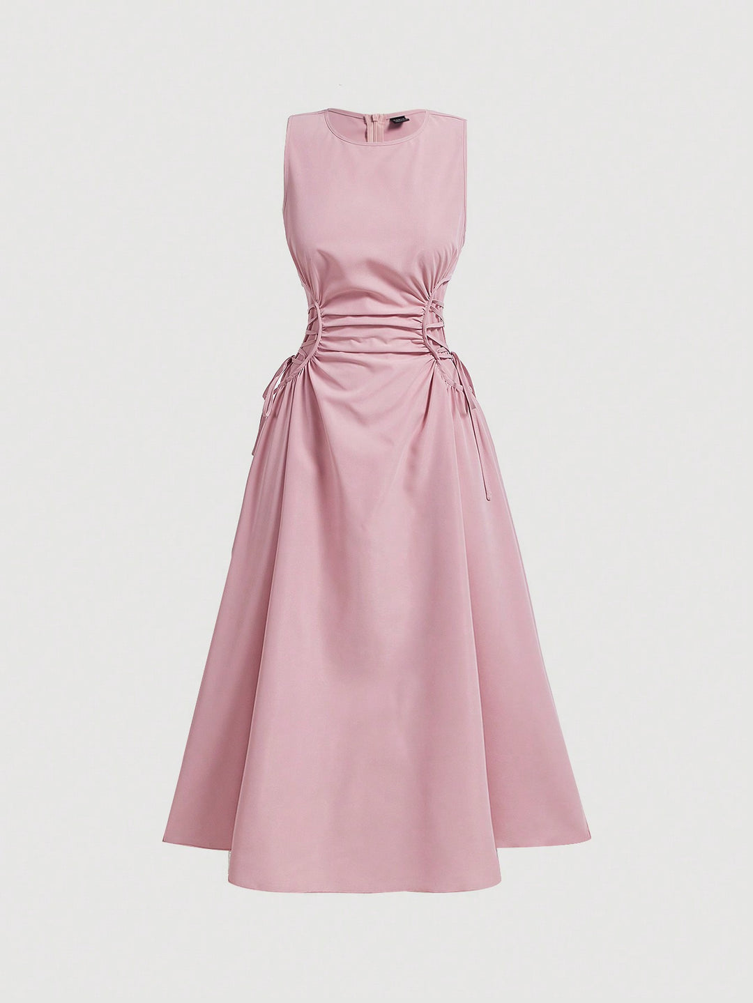 Pink Elasticated Cinched Waist Dress