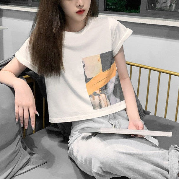 White Graphic Printed T-Shirt