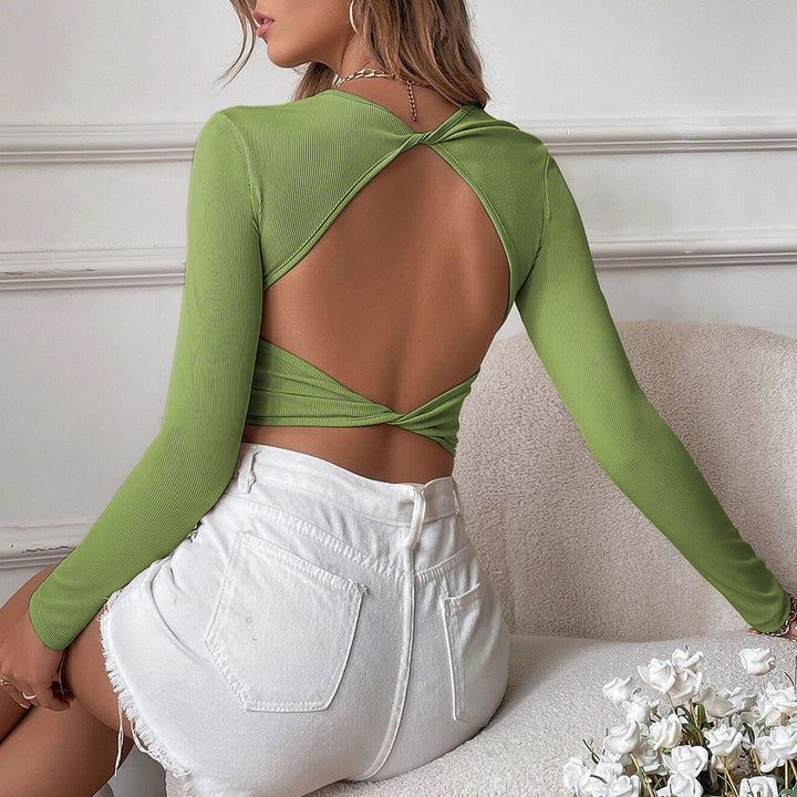 Green Full Sleeved Knit Top