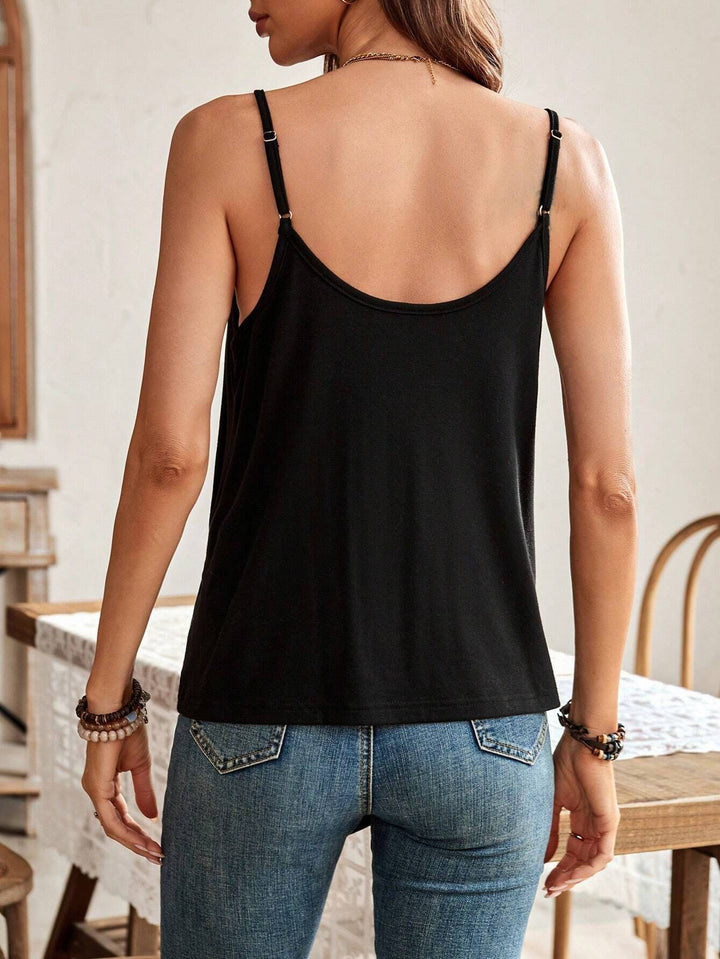 Black V-Neck Asymmetric Knit Top