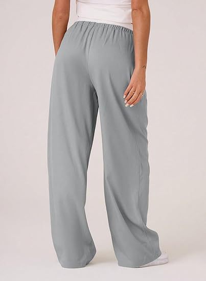 Grey Baggy Fit Contrast Waistband Sweatpants