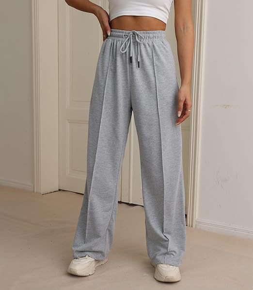 Grey Straight Fit Drawstring Joggers