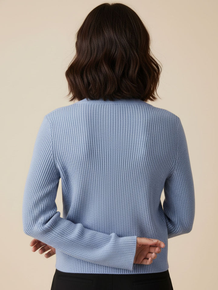 Blue Full Sleeve Buttoned Cardigan