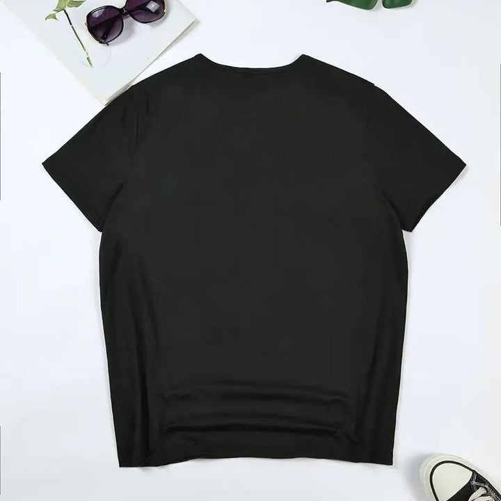 Black Chest Print Graphic Tshirt