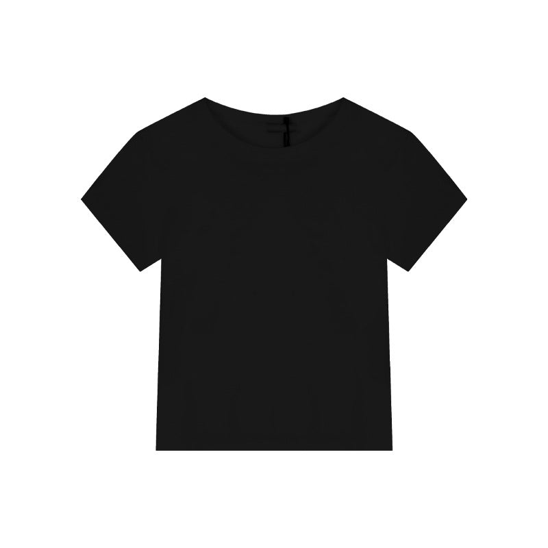 Black High Neck Relaxed Fit Tshirt