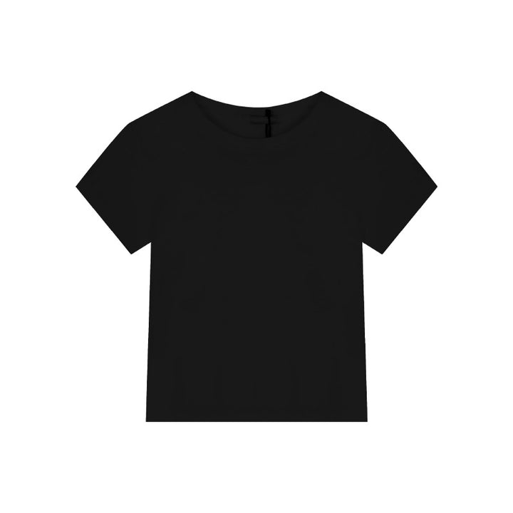 Black High Neck Relaxed Fit Tshirt