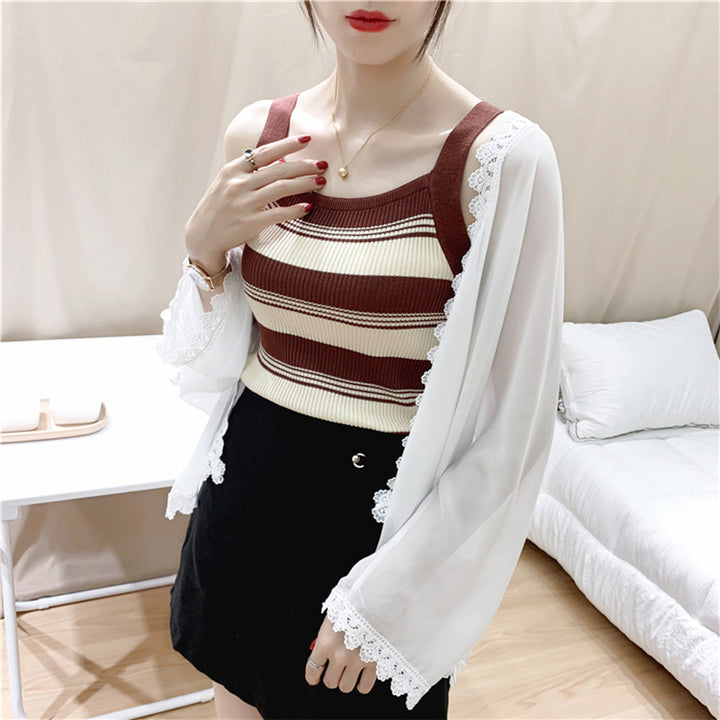 Brown Rib Cami Top