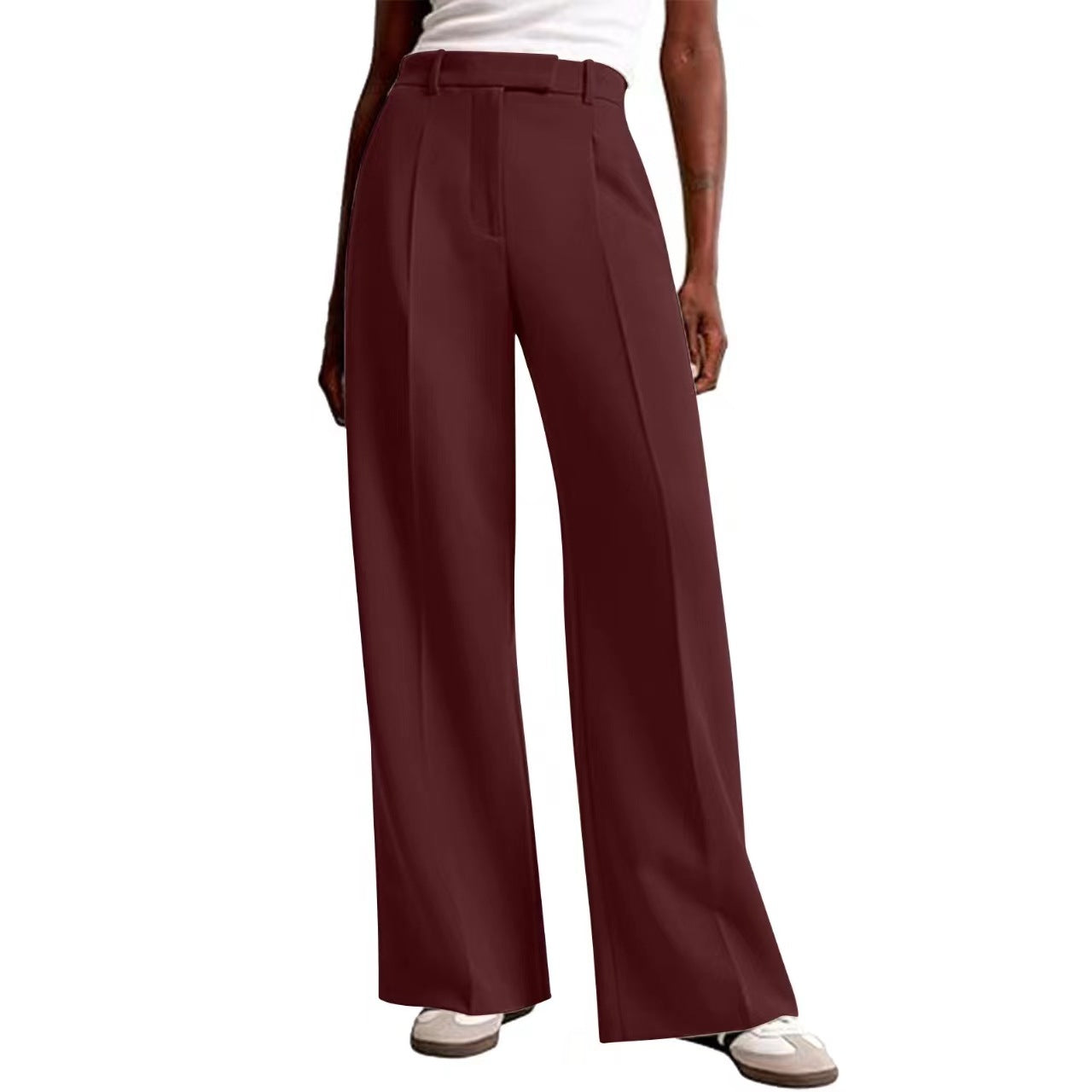 Burgundy Flap Over Waistband Trouser