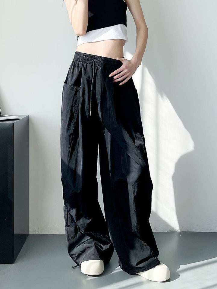 Black Cargo Parachute Pants