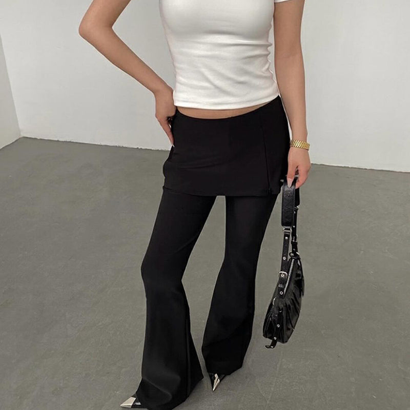 Black Fit Flare Trouser