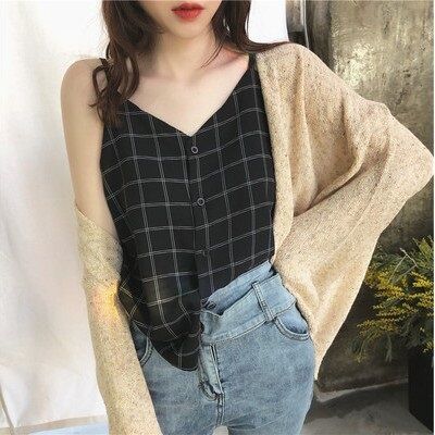 Black Patterned Cami Top