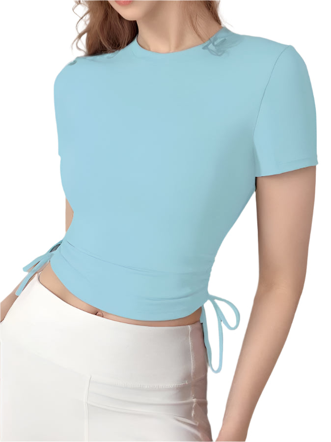 Blue Side Ruching Tshirt