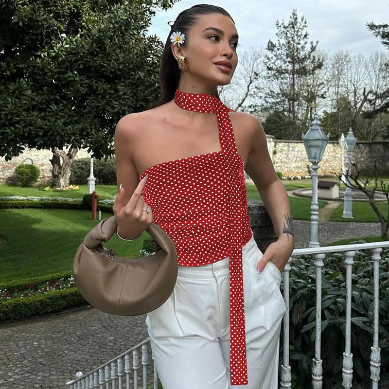 Red Polka Dot Tube Camisole