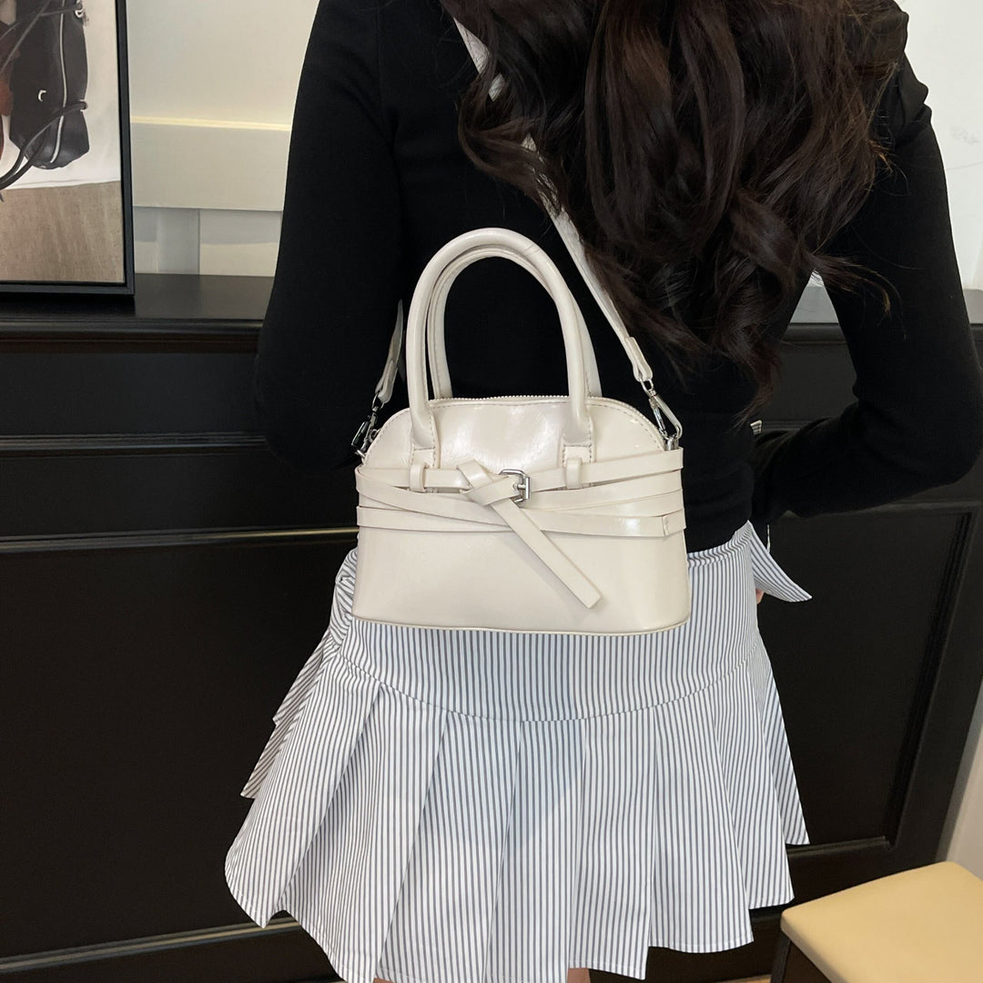 White Buckle Charm Cross Body Bag