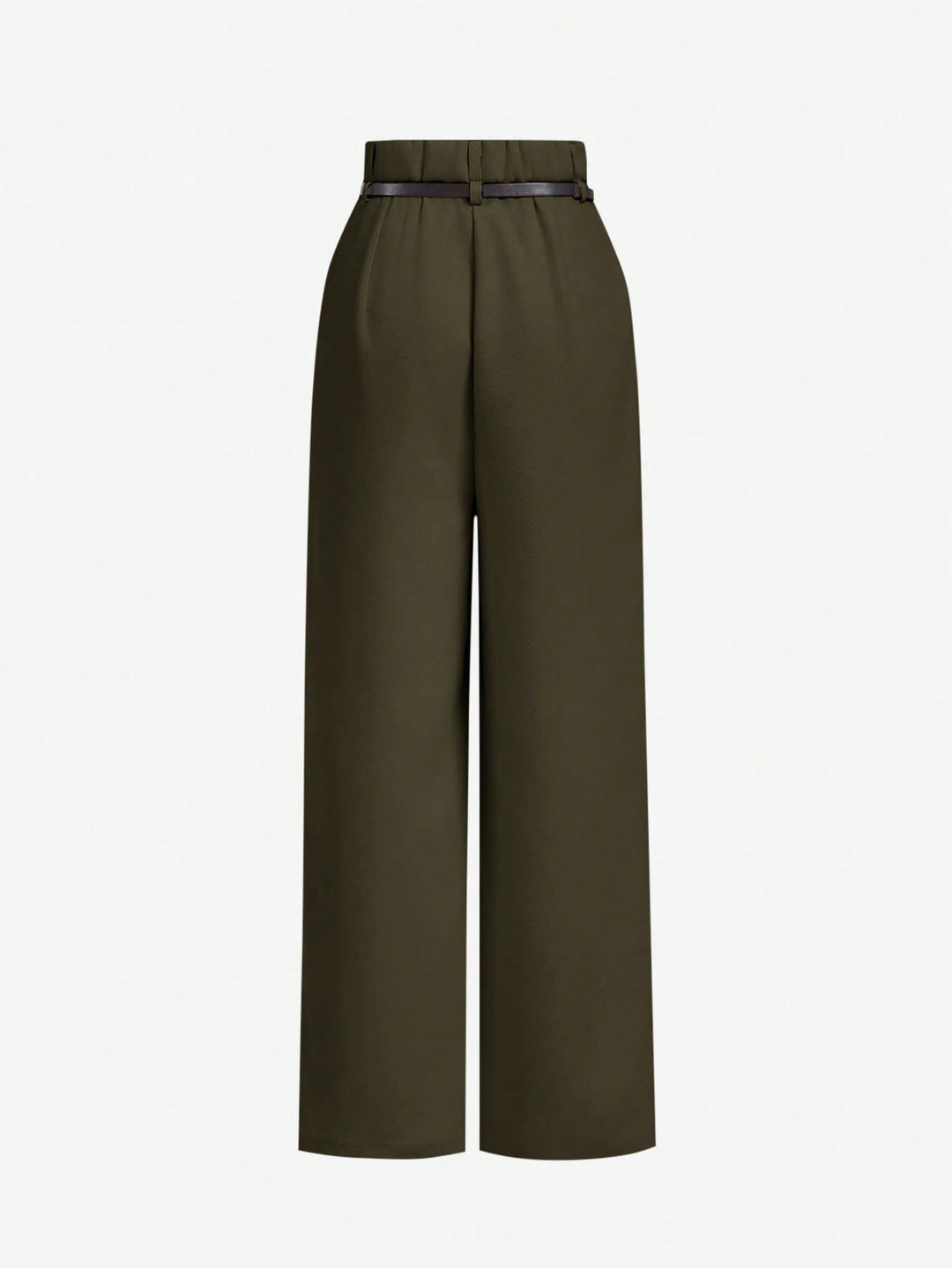 Olive High Waist Front Pleated Pant