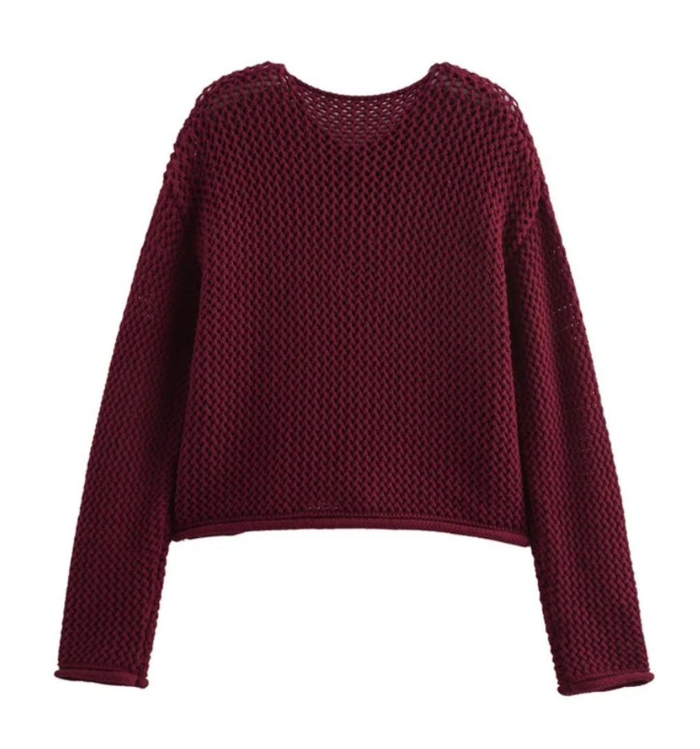 Wine Full Sleeves Buttondown Cardigans