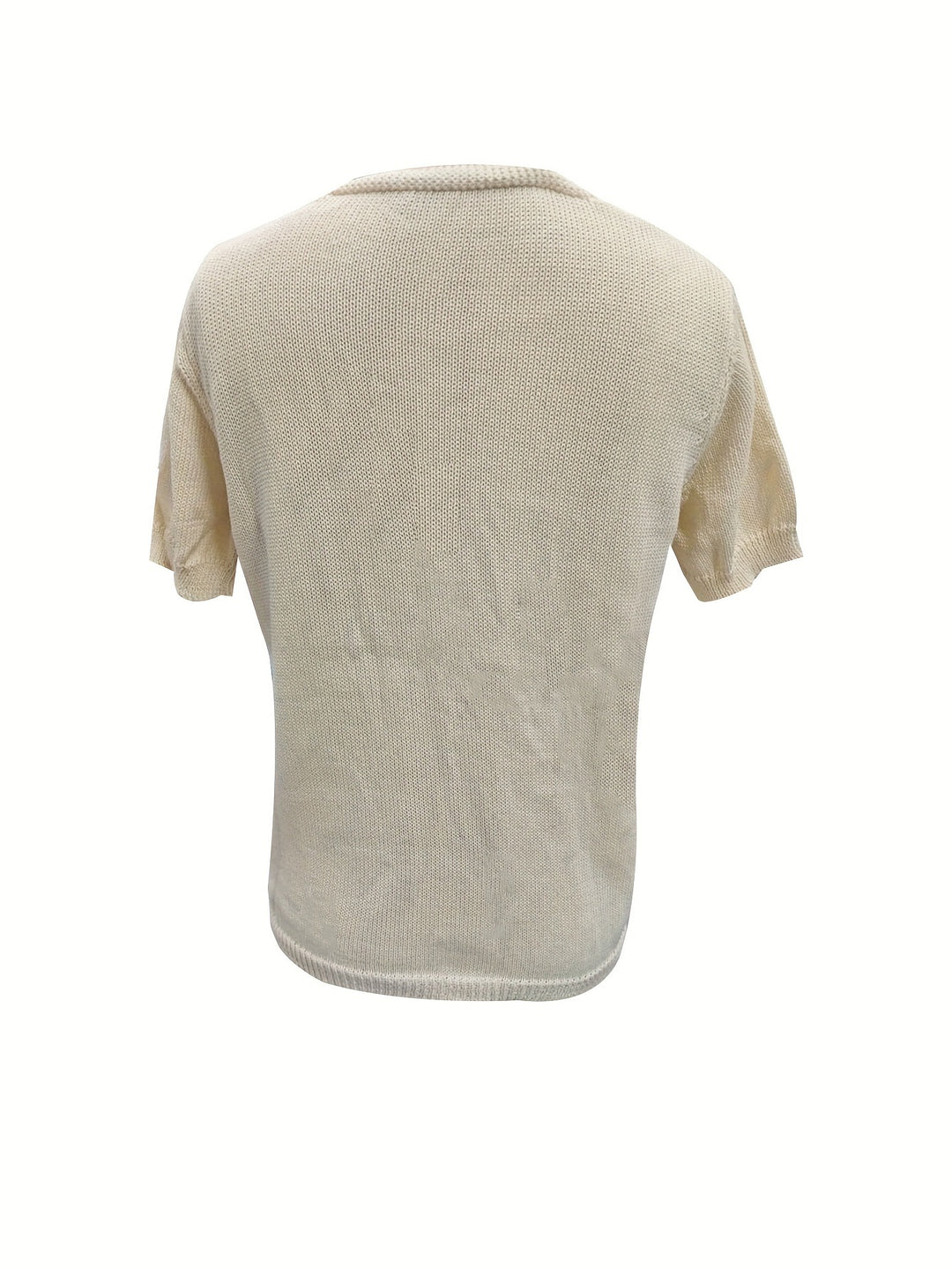 White Short Sleeve Embroidered Top