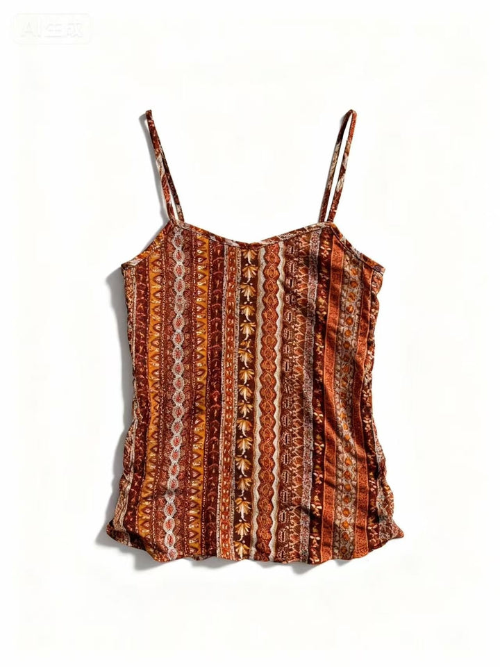 Multi Spaghetti Strap Printed Top
