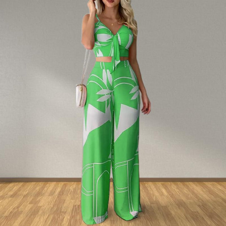 Green Tropical Print Coord Set