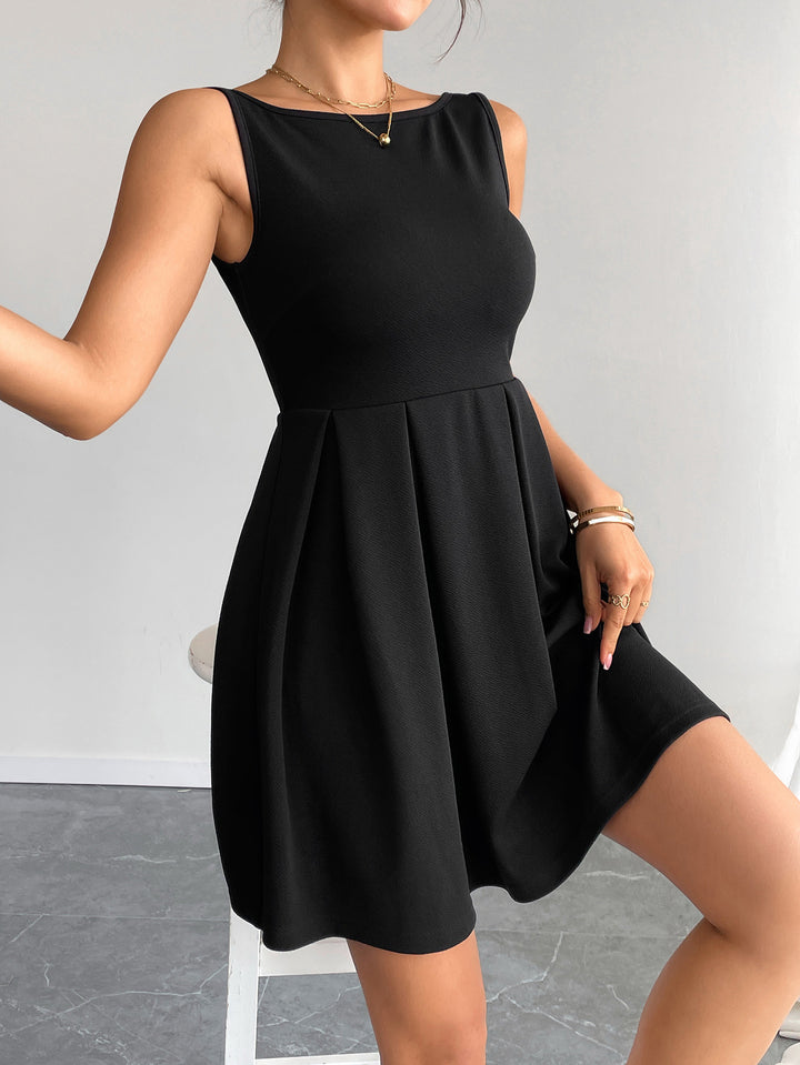 Black Chic Back Strap Backless Dress