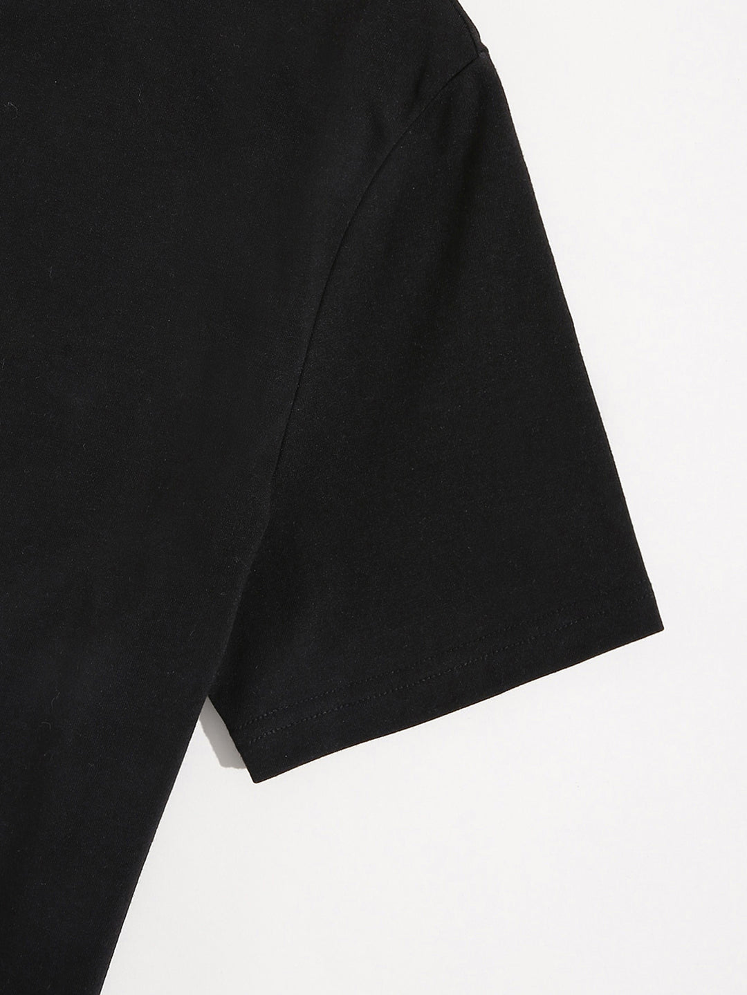 Black Chest Print Graphic Tshirt