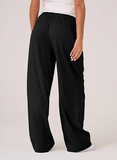 Black Baggy Fit Contrast Waistband Sweatpants