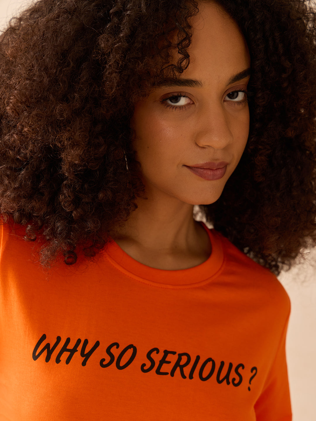Orange Regular Fit Graphic Tshirt