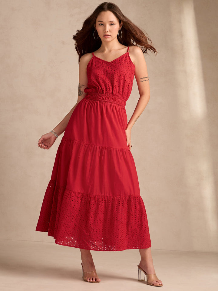Red Strappy Schifley Maxi Dress