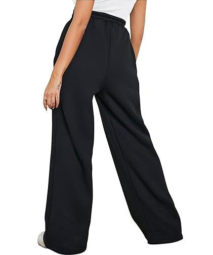 Black Straight Fit Drawstring Joggers