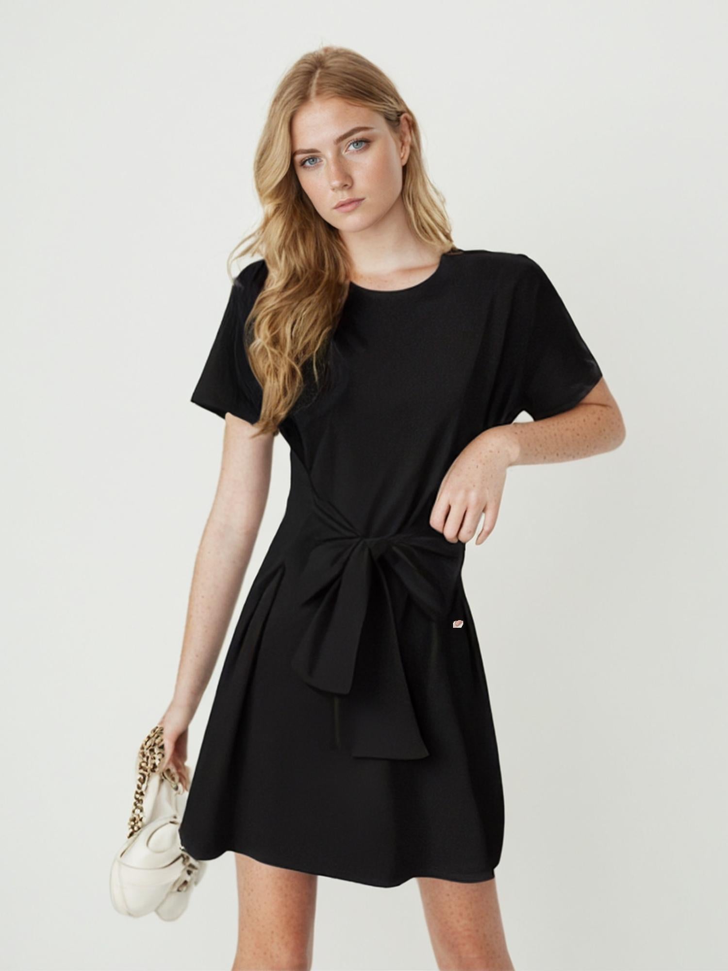 Black Flared Mini Dress