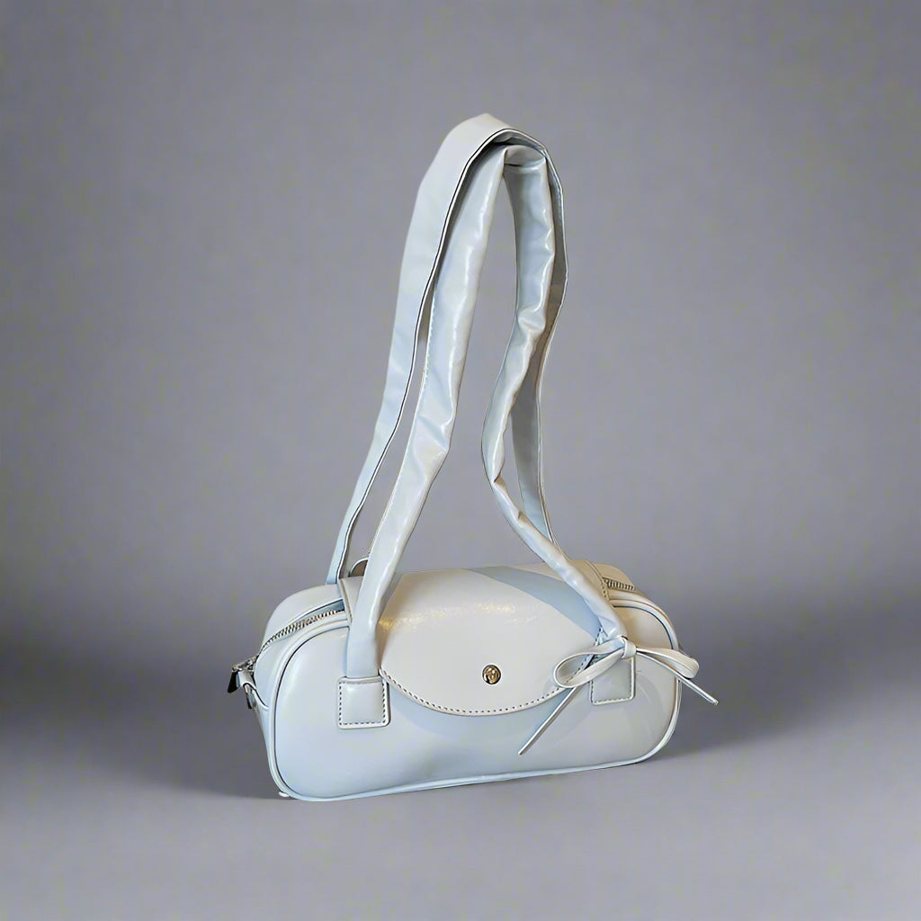 Blue Sleek Bow Handbag