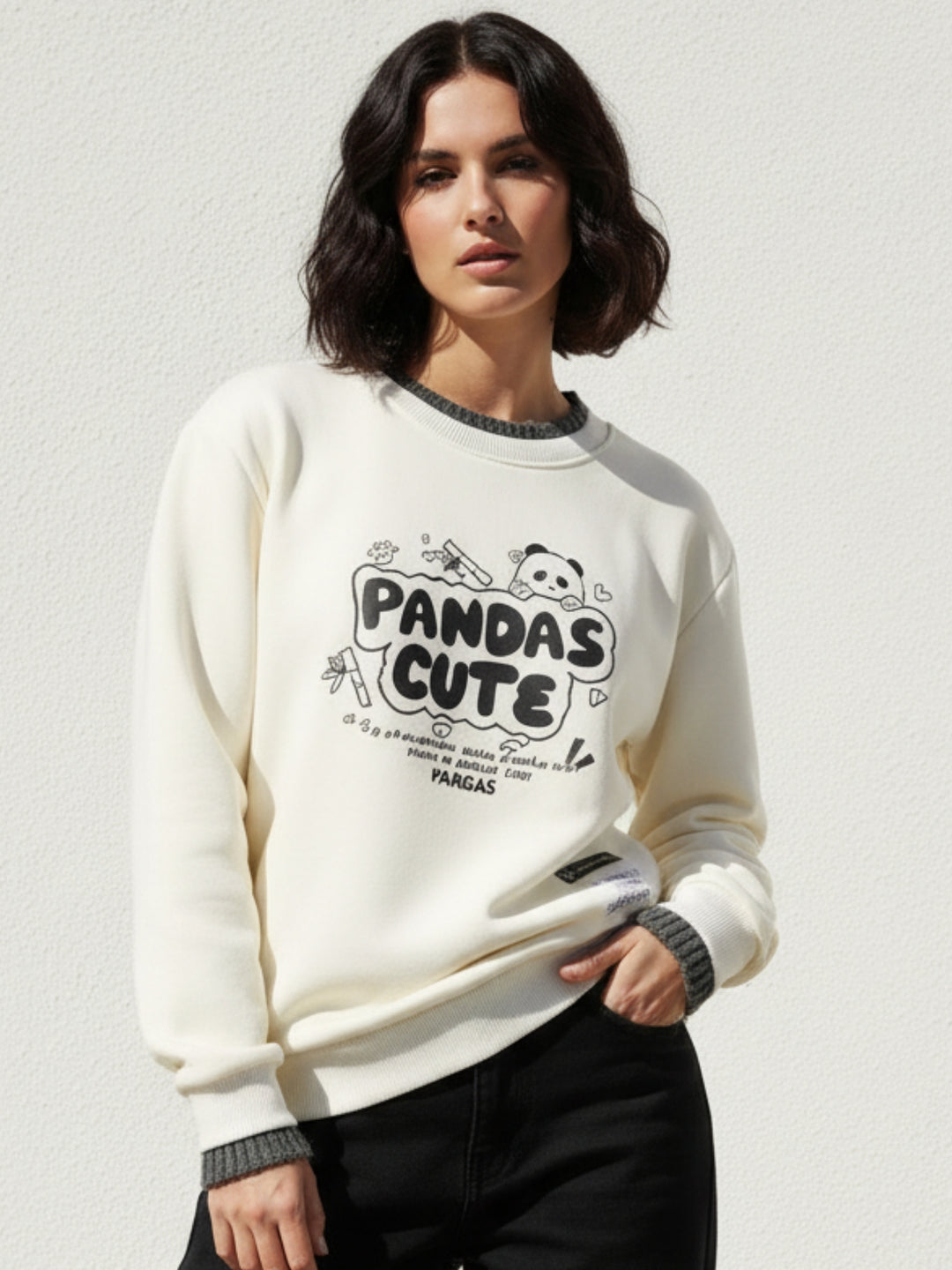 White Graphic Oversized Sweatshirt