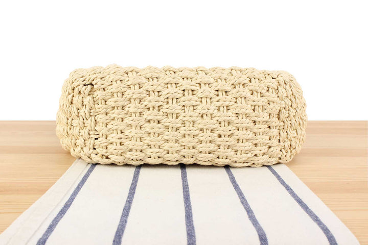 Beige Straw Beach Shoulder Bag
