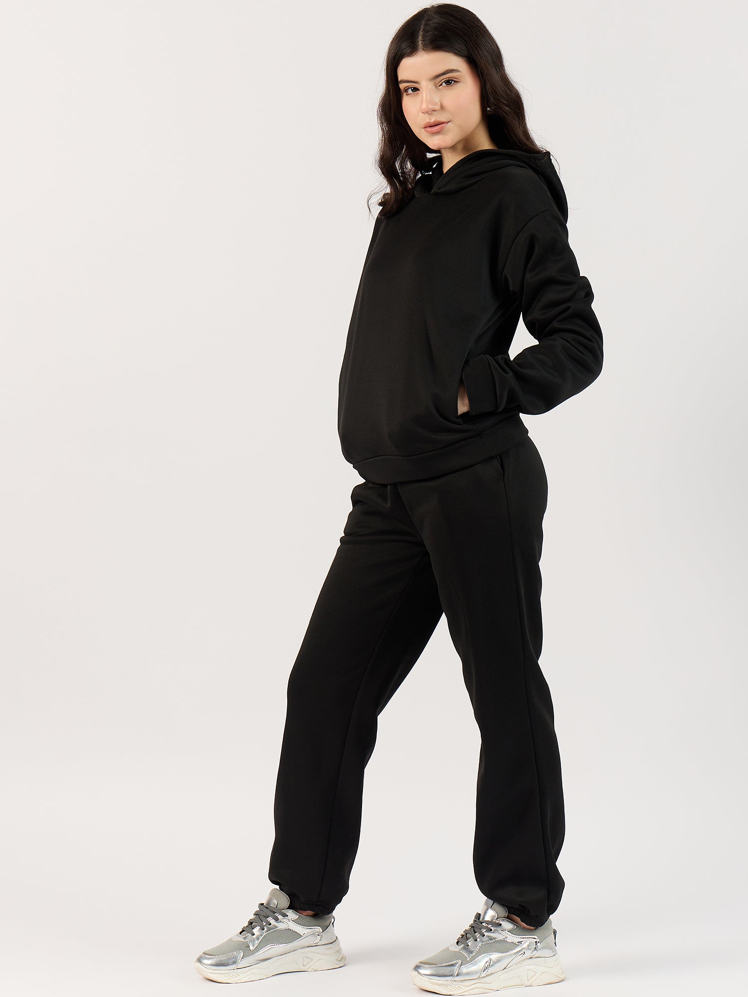 Black Oversized Hoodie Co-Ord Set