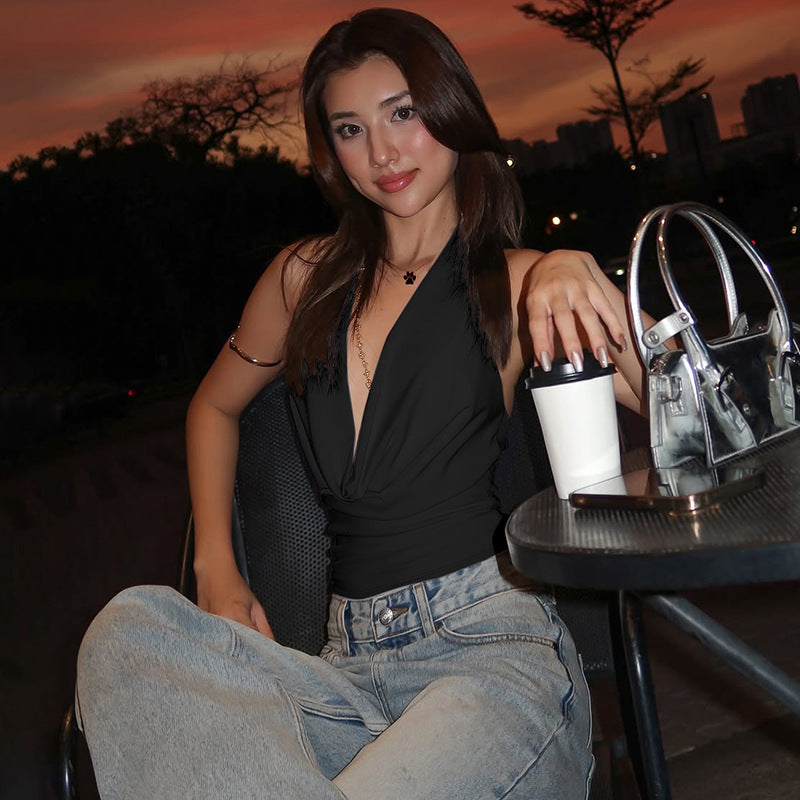 Black Halter Neck Top