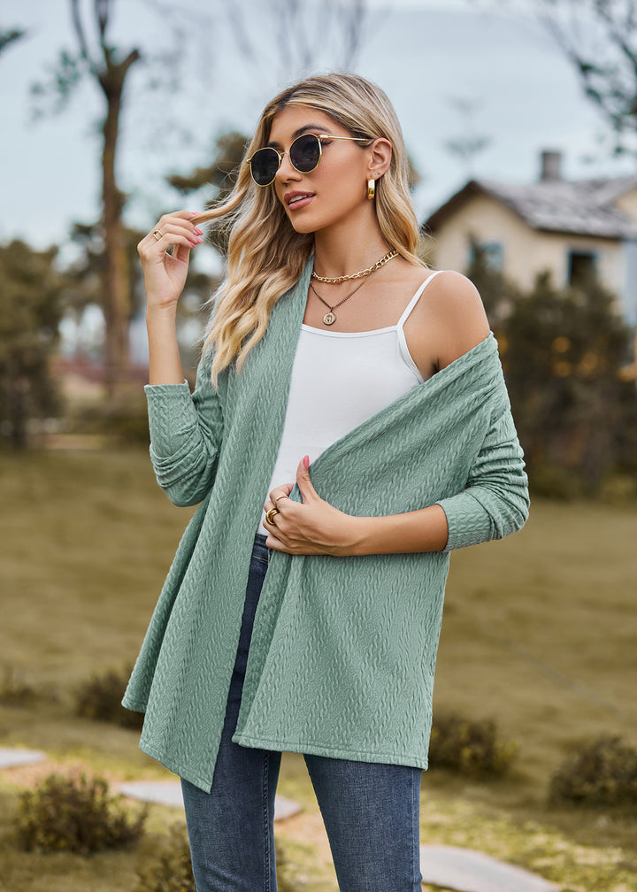 Sea Green Solid Textured Shrug