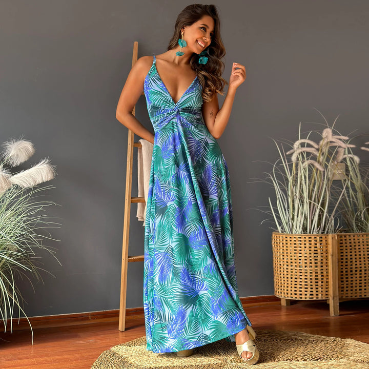 Blue Twisted Knot Detailed Maxi