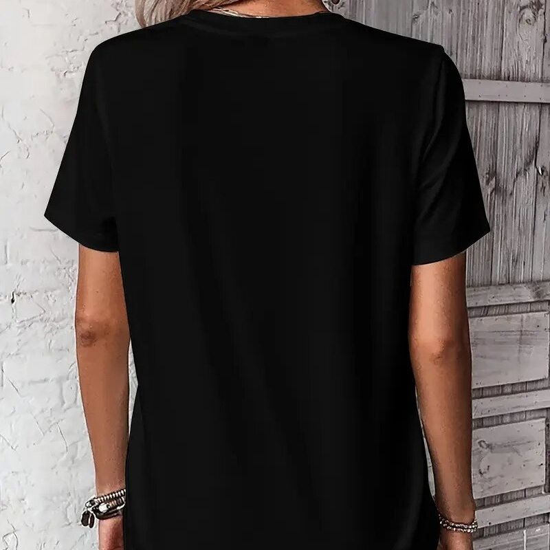 Black Chest Print Graphic Tshirt