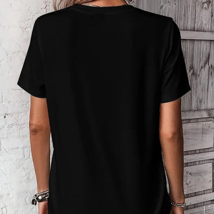 Black Chest Print Graphic Tshirt