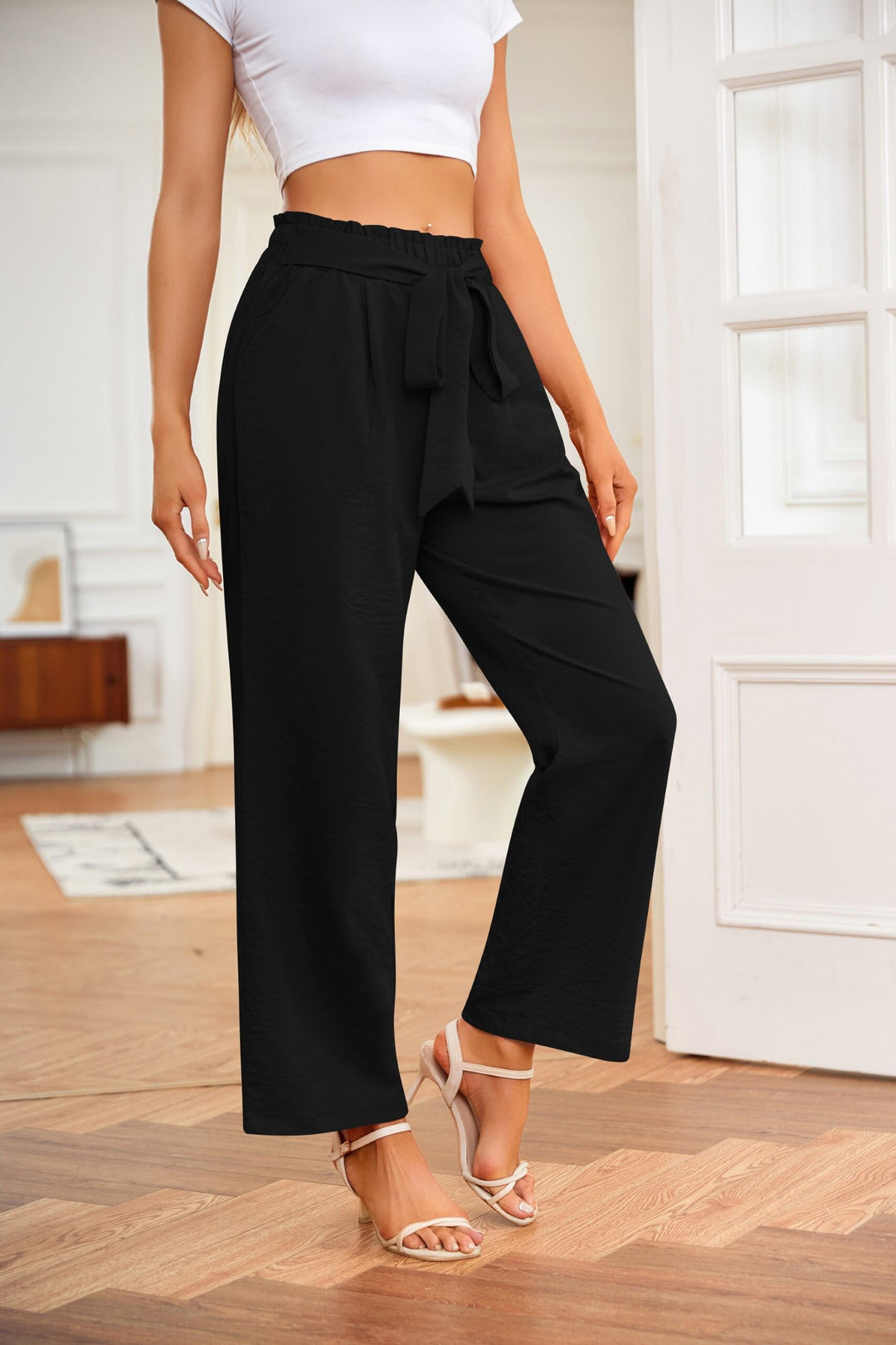 Black Knot Detail Elasticated Trouser