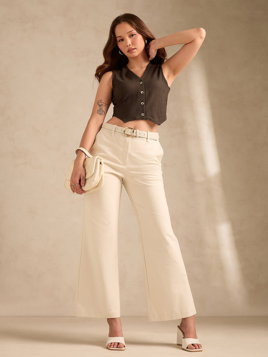 Olive V Neck Vest Top